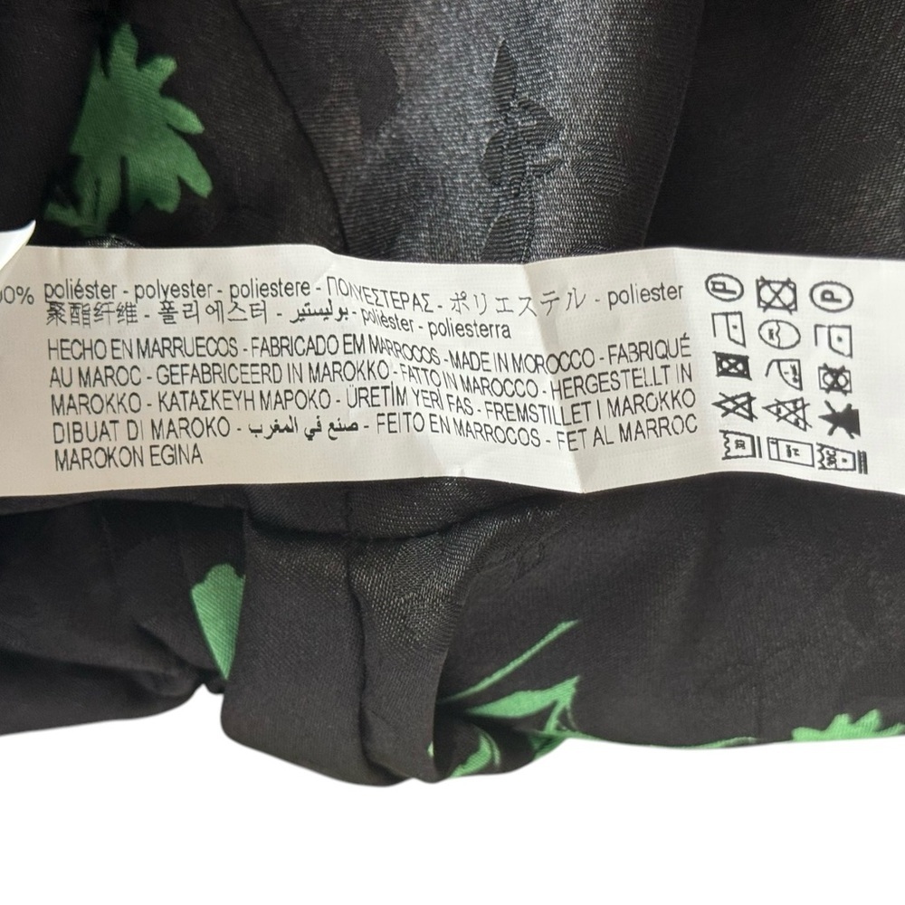 Zara Green Black Jacquard Floral Print Belted Mini Dress, Size S - Picture 11 of 16
